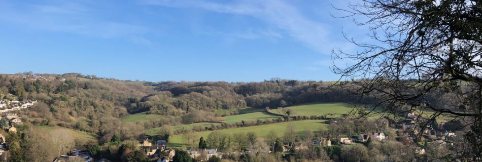 Green hills in the countryside